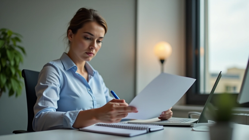 Manager reviewing rejected expense report on computer, analyzing policy compliance notes